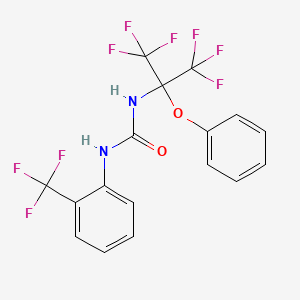 molecular formula C17H11F9N2O2 B11483848 1-(1,1,1,3,3,3-Hexafluoro-2-phenoxypropan-2-yl)-3-[2-(trifluoromethyl)phenyl]urea 