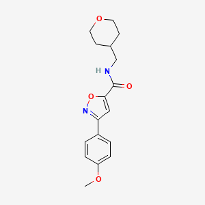 molecular formula C17H20N2O4 B11483860 5-Isoxazolecarboxamide, 3-(4-methoxyphenyl)-N-[(tetrahydro-2H-pyran-4-yl)methyl]- 