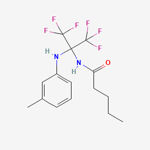 N-{1,1,1,3,3,3-hexafluoro-2-[(3-methylphenyl)amino]propan-2-yl}pentanamide