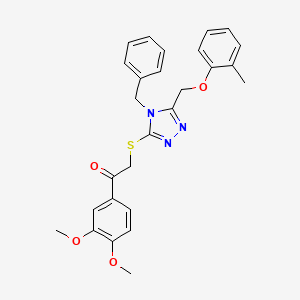 2-({4-benzyl-5-[(2-methylphenoxy)methyl]-4H-1,2,4-triazol-3-yl}sulfanyl)-1-(3,4-dimethoxyphenyl)ethanone