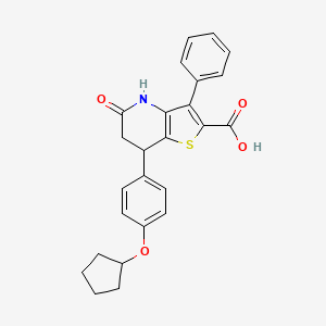 7-[4-(Cyclopentyloxy)phenyl]-5-oxo-3-phenyl-4,5,6,7-tetrahydrothieno[3,2-b]pyridine-2-carboxylic acid