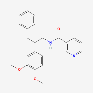 N-[2-(3,4-dimethoxyphenyl)-3-phenylpropyl]pyridine-3-carboxamide