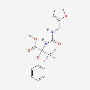 molecular formula C16H15F3N2O5 B11483948 methyl 3,3,3-trifluoro-N-[(furan-2-ylmethyl)carbamoyl]-2-phenoxyalaninate 