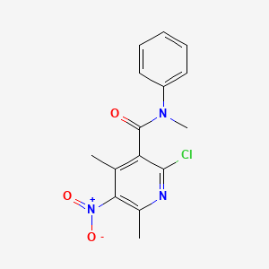 molecular formula C15H14ClN3O3 B11483989 2-chloro-N,4,6-trimethyl-5-nitro-N-phenylpyridine-3-carboxamide 