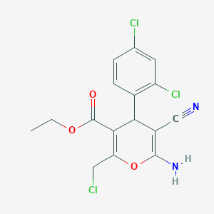 Ethyl 6-amino-2-(chloromethyl)-5-cyano-4-(2,4-dichlorophenyl)-4H-pyran-3-carboxylate