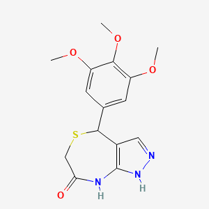 molecular formula C15H17N3O4S B11484022 4-(3,4,5-trimethoxyphenyl)-4,8-dihydro-1H-pyrazolo[3,4-e][1,4]thiazepin-7(6H)-one 