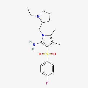 1-[(1-ethylpyrrolidin-2-yl)methyl]-3-[(4-fluorophenyl)sulfonyl]-4,5-dimethyl-1H-pyrrol-2-amine