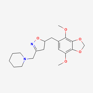 1-({5-[(4,7-Dimethoxy-1,3-benzodioxol-5-yl)methyl]-4,5-dihydro-1,2-oxazol-3-yl}methyl)piperidine