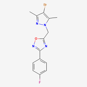 5-[(4-bromo-3,5-dimethyl-1H-pyrazol-1-yl)methyl]-3-(4-fluorophenyl)-1,2,4-oxadiazole