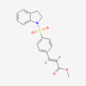 molecular formula C18H17NO4S B11484095 2-Propenoic acid, 3-[4-[(2,3-dihydro-1H-indol-1-yl)sulfonyl]phenyl]-, methyl ester 