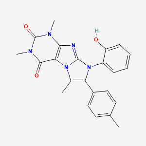 molecular formula C23H21N5O3 B11484096 8-(2-hydroxyphenyl)-1,3,6-trimethyl-7-(4-methylphenyl)-1H-imidazo[2,1-f]purine-2,4(3H,8H)-dione 