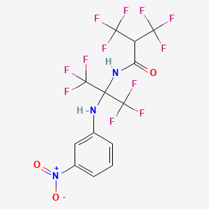 3,3,3-trifluoro-N-{1,1,1,3,3,3-hexafluoro-2-[(3-nitrophenyl)amino]propan-2-yl}-2-(trifluoromethyl)propanamide