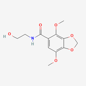 N-(2-hydroxyethyl)-4,7-dimethoxy-1,3-benzodioxole-5-carboxamide