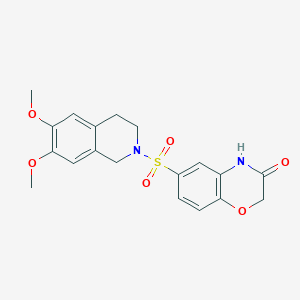 molecular formula C19H20N2O6S B11484146 6-[(6,7-dimethoxy-3,4-dihydroisoquinolin-2(1H)-yl)sulfonyl]-2H-1,4-benzoxazin-3(4H)-one 