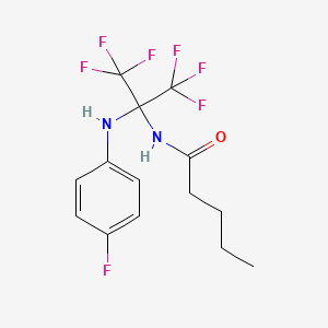 molecular formula C14H15F7N2O B11484150 N-{1,1,1,3,3,3-hexafluoro-2-[(4-fluorophenyl)amino]propan-2-yl}pentanamide 