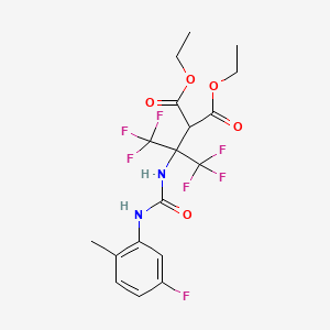 Diethyl (1,1,1,3,3,3-hexafluoro-2-{[(5-fluoro-2-methylphenyl)carbamoyl]amino}propan-2-yl)propanedioate