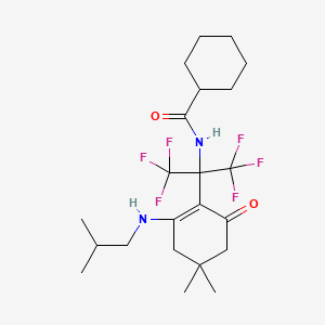 N-(2-{4,4-dimethyl-2-[(2-methylpropyl)amino]-6-oxocyclohex-1-en-1-yl}-1,1,1,3,3,3-hexafluoropropan-2-yl)cyclohexanecarboxamide