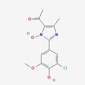 1-[2-(3-chloro-4-hydroxy-5-methoxyphenyl)-1-hydroxy-4-methyl-1H-imidazol-5-yl]ethanone