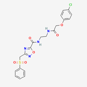 N-(2-{[(4-chlorophenoxy)acetyl]amino}ethyl)-3-[(phenylsulfonyl)methyl]-1,2,4-oxadiazole-5-carboxamide