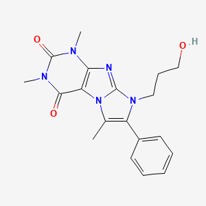 molecular formula C19H21N5O3 B11484196 8-(3-hydroxypropyl)-1,3,6-trimethyl-7-phenyl-1H-imidazo[2,1-f]purine-2,4(3H,8H)-dione 