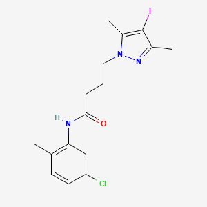 molecular formula C16H19ClIN3O B11484228 N-(5-chloro-2-methylphenyl)-4-(4-iodo-3,5-dimethyl-1H-pyrazol-1-yl)butanamide 