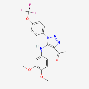 1-{5-[(3,4-dimethoxyphenyl)amino]-1-[4-(trifluoromethoxy)phenyl]-1H-1,2,3-triazol-4-yl}ethanone