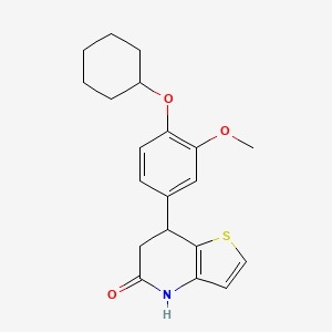 molecular formula C20H23NO3S B11484243 7-[4-(cyclohexyloxy)-3-methoxyphenyl]-6,7-dihydrothieno[3,2-b]pyridin-5(4H)-one 