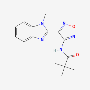 molecular formula C15H17N5O2 B11484271 Propanamide, 2,2-dimethyl-N-[4-(1-methyl-1H-1,3-benzimidazol-2-yl)-1,2,5-oxadiazol-3-yl]- 