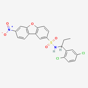 N-[1-(2,5-dichlorophenyl)propyl]-7-nitrodibenzo[b,d]furan-2-sulfonamide