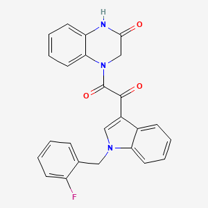 1-[1-(2-fluorobenzyl)-1H-indol-3-yl]-2-(3-oxo-3,4-dihydroquinoxalin-1(2H)-yl)ethane-1,2-dione