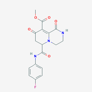 methyl 6-[(4-fluorophenyl)carbamoyl]-1,8-dioxo-1,3,4,6,7,8-hexahydro-2H-pyrido[1,2-a]pyrazine-9-carboxylate