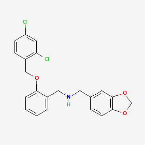 1-(1,3-benzodioxol-5-yl)-N-{2-[(2,4-dichlorobenzyl)oxy]benzyl}methanamine