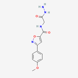 molecular formula C13H14N4O4 B11484356 N-[(Hydrazinecarbonyl)methyl]-3-(4-methoxyphenyl)-1,2-oxazole-5-carboxamide 