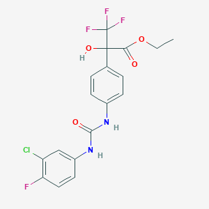 Ethyl 2-(4-{[(3-chloro-4-fluorophenyl)carbamoyl]amino}phenyl)-3,3,3-trifluoro-2-hydroxypropanoate