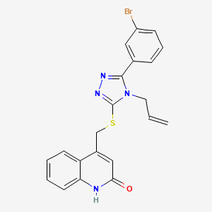 molecular formula C21H17BrN4OS B11484373 4-({[5-(3-bromophenyl)-4-(prop-2-en-1-yl)-4H-1,2,4-triazol-3-yl]sulfanyl}methyl)quinolin-2(1H)-one 