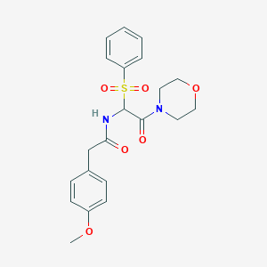 2-(4-methoxyphenyl)-N-[2-(morpholin-4-yl)-2-oxo-1-(phenylsulfonyl)ethyl]acetamide