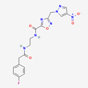 N-(2-{[(4-fluorophenyl)acetyl]amino}ethyl)-3-[(4-nitro-1H-pyrazol-1-yl)methyl]-1,2,4-oxadiazole-5-carboxamide