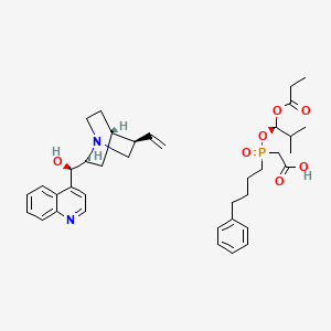 (R)-Quinolin-4-yl((1S,2S,4S,5R)-5-vinylquinuclidin-2-yl)methanol 2-(((R)-2-methyl-1-(propionyloxy)propoxy)(4-phenylbutyl)phosphoryl)acetic acid(1:1)