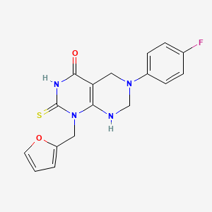 molecular formula C17H15FN4O2S B11484416 6-(4-fluorophenyl)-1-(furan-2-ylmethyl)-2-thioxo-2,3,5,6,7,8-hexahydropyrimido[4,5-d]pyrimidin-4(1H)-one 