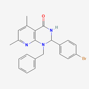 molecular formula C22H20BrN3O B11484426 1-benzyl-2-(4-bromophenyl)-5,7-dimethyl-2,3-dihydropyrido[2,3-d]pyrimidin-4(1H)-one 