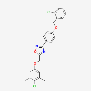 5-[(4-Chloro-3,5-dimethylphenoxy)methyl]-3-{4-[(2-chlorophenyl)methoxy]phenyl}-1,2,4-oxadiazole