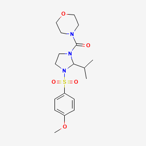 {3-[(4-Methoxyphenyl)sulfonyl]-2-(propan-2-yl)imidazolidin-1-yl}(morpholin-4-yl)methanone