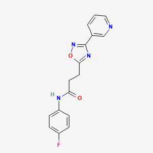 N-(4-fluorophenyl)-3-[3-(pyridin-3-yl)-1,2,4-oxadiazol-5-yl]propanamide