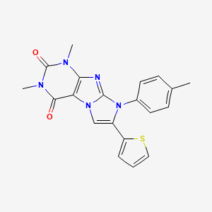 1,3-dimethyl-8-(4-methylphenyl)-7-(thiophen-2-yl)-1H-imidazo[2,1-f]purine-2,4(3H,8H)-dione