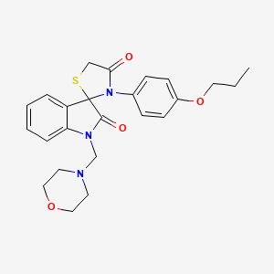 molecular formula C24H27N3O4S B11484463 1-(morpholin-4-ylmethyl)-3'-(4-propoxyphenyl)-4'H-spiro[indole-3,2'-[1,3]thiazolidine]-2,4'(1H)-dione 