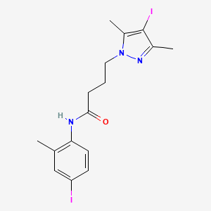 molecular formula C16H19I2N3O B11484475 4-(4-iodo-3,5-dimethyl-1H-pyrazol-1-yl)-N-(4-iodo-2-methylphenyl)butanamide 