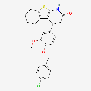 4-{4-[(4-chlorobenzyl)oxy]-3-methoxyphenyl}-3,4,5,6,7,8-hexahydro[1]benzothieno[2,3-b]pyridin-2(1H)-one