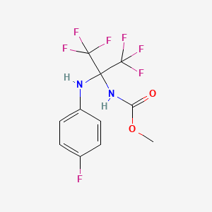 Carbamic acid, [2,2,2-trifluoro-1-[(4-fluorophenyl)amino]-1-(trifluoromethyl)ethyl]-, methyl ester