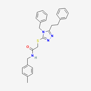 2-{[4-benzyl-5-(2-phenylethyl)-4H-1,2,4-triazol-3-yl]sulfanyl}-N-(4-methylbenzyl)acetamide