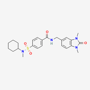 4-[cyclohexyl(methyl)sulfamoyl]-N-[(1,3-dimethyl-2-oxo-2,3-dihydro-1H-benzimidazol-5-yl)methyl]benzamide